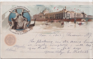 Official Souvenir Postal World´s Columbian Exposition Chicago The Agricultural building