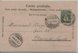 Souvenir du Centenaire Vaudoise 1903 - Carte No. 5