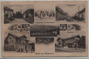 Hägendorf, Gruss aus - Hauptstrasse, Belchenfluh, Bahnhof, Gasthof Eisenbahn