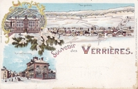 Verrières, Souvenir des - Winterlitho - en hiver - College, Rue aux Verrieres, Vue generale
