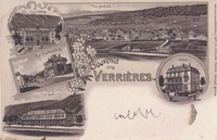 Verrières, Souvenir des - Braune-Litho - Vue generale, College, Gare, Hotel