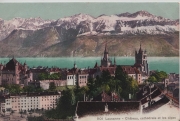 Lausanne - Chateau, cathedrale et le alpes