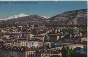 Genève - Genf - Vue generale, Saleve et Mont Blanc