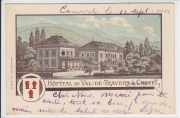 Couvet - Hopital du Val-de-Travers - farbige Litho