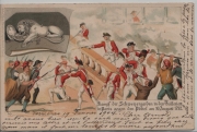 Löwendenkmal - Kampf der Schweizergarden in den Tuillerien in paris gegen den Pöbel am 10. August 1792