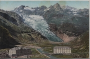 Gletsch - Rhonegletscher mit Hotel Gletsch