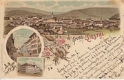 Liestal, Gruss aus - farbige Litho - Totalansicht, JnnereStadt, Kaserne