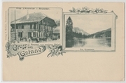 Gstaad, Gruss aus - Gasthof zum weissen Rössli mit Kutsche, Am Arnensee
