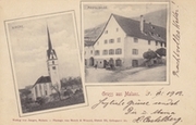 Malans, Gruss aus - GR - Kirche, Postgebäude