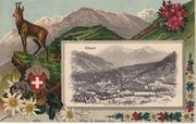 Chur - Gesamtansicht - Präge/Relief Karte mit Gams